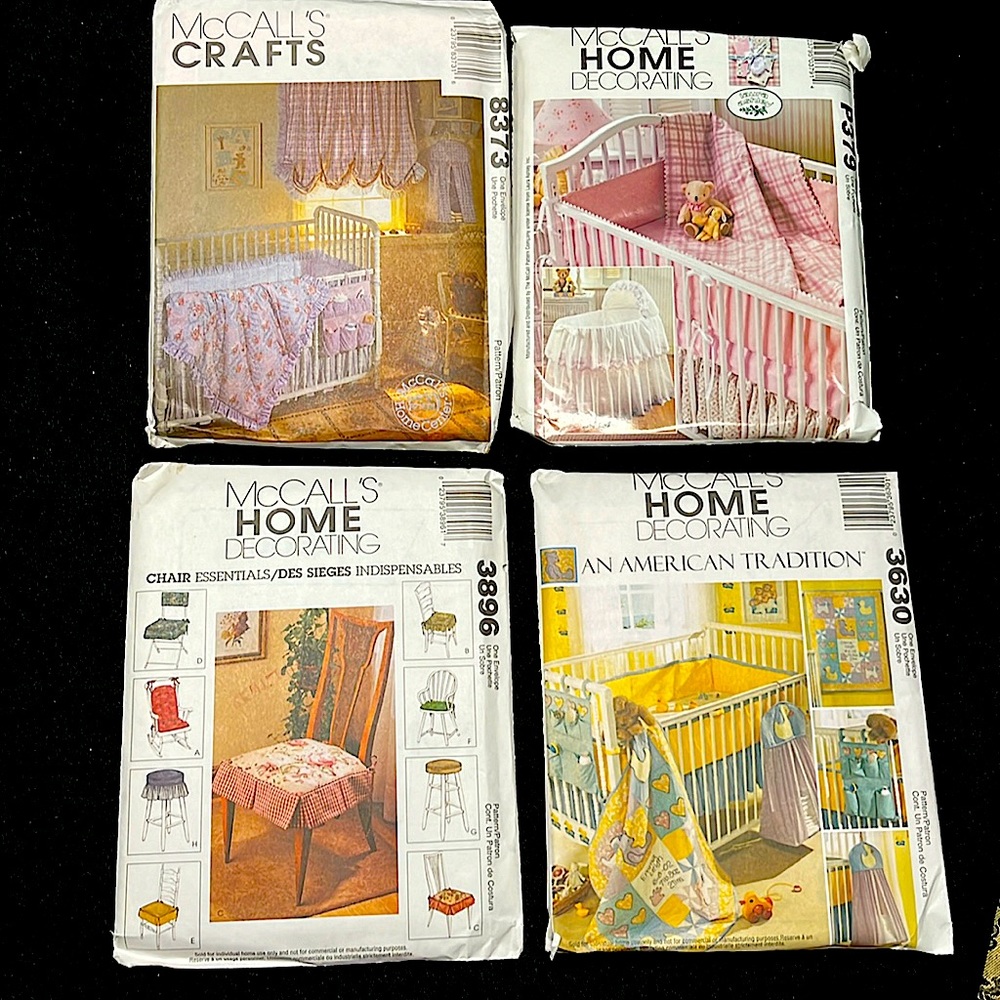 4 Un-used McCall’s Craft and Home Decorating Patterns
